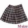 チェック柄プリーツスカート単品 ブラウン M(コスチューム)